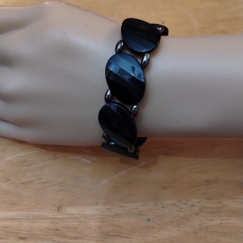 Beautiful black stretchy women's jewelry bracelet